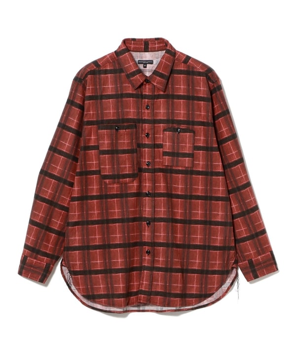 ENGINEERED GARMENTS / WORK SHIRT - COTTON PRINTED PLAID FLANNEL