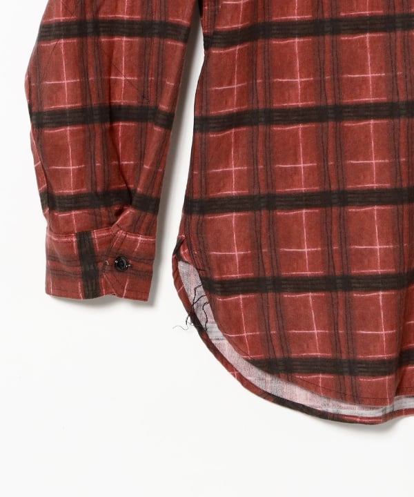 ENGINEERED GARMENTS / WORK SHIRT - COTTON PRINTED PLAID FLANNEL