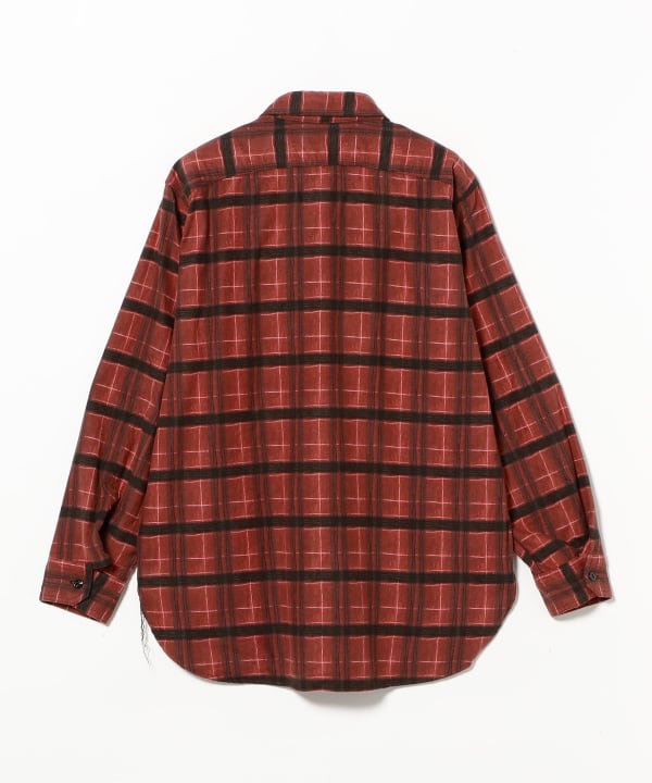 ENGINEERED GARMENTS / WORK SHIRT - COTTON PRINTED PLAID FLANNEL