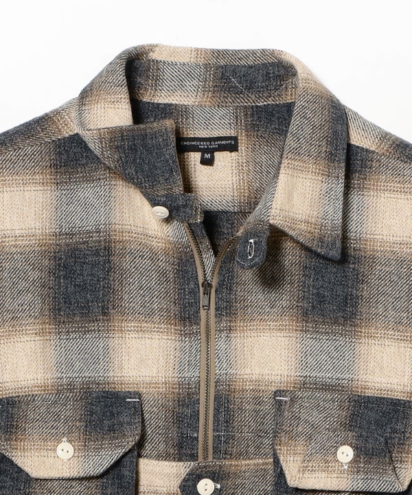 ENGINEERED GARMENTS / BINOCULAR SHIRT -COTTO N HEAVY SHADOW PLAID FLANNEL