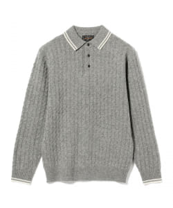 ▲BEAMS PLUS / 9ゲージ ケーブル ニット ポロシャツ