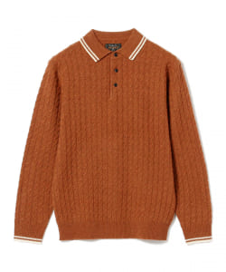 ▲BEAMS PLUS / 9ゲージ ケーブル ニット ポロシャツ