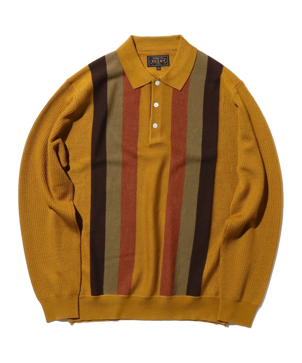 Knit Polo Stripe シャツ・ブラウス MEN MYSTARD S Knit Polo Stripe シャツ・ブラウス MEN MYSTARD S