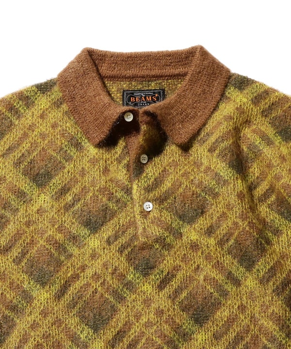 BEAMS ＋ ビームスプラス　シャギー モヘヤ 長袖 ニット ポロシャツ XL BEAMS PLUS（ビームス プラス）Knit Polo Shaggy（シャツ