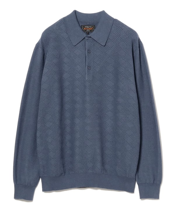 BEAMS PLUS（ビームス プラス）Knit Polo Diamond Pattern