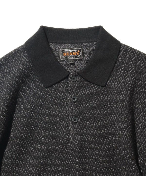 BEAMS PLUS（ビームス プラス）Knit Polo Diamond Pattern（シャツ