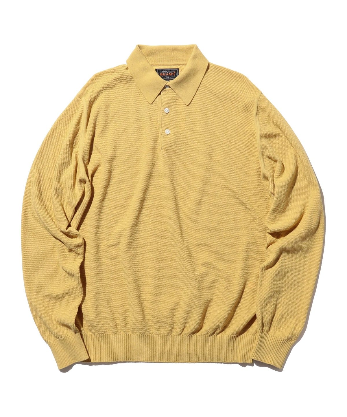 Knit Polo Pique 14G �V���c�E�u���E�X MEN YELLOW S