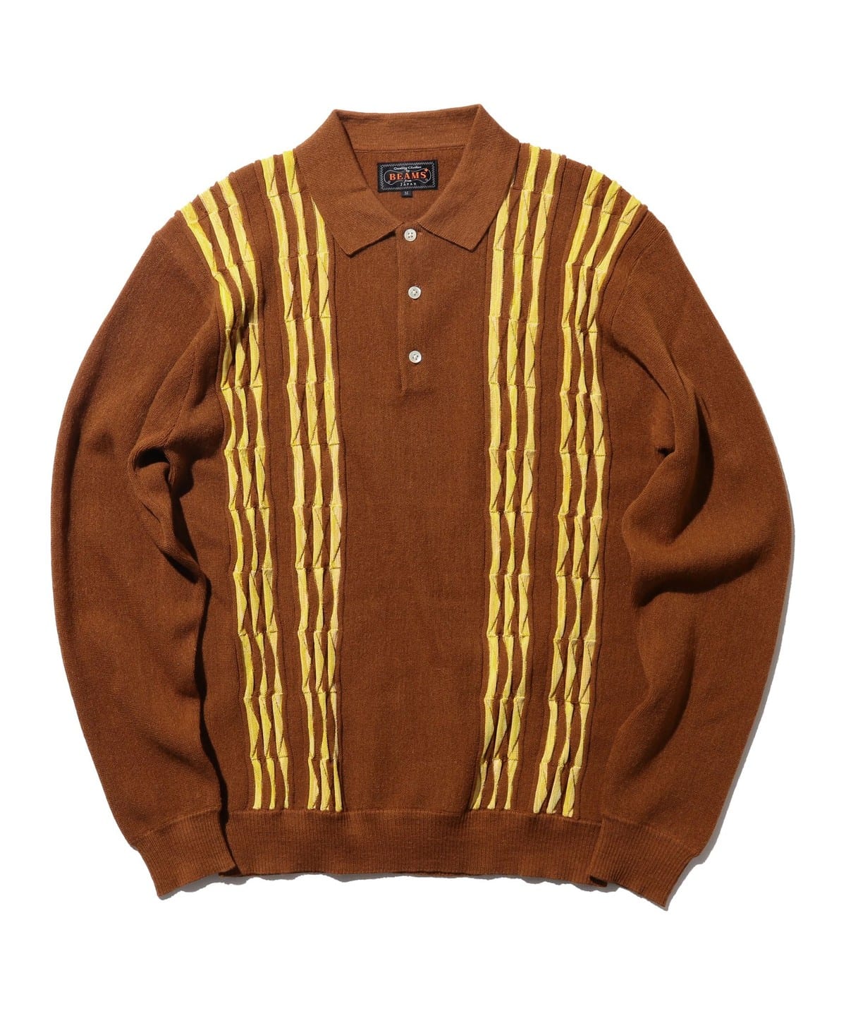 Knit Polo Born Stripe 14G シャツ・ブラウス MEN BROWN M Knit Polo Born Stripe 14G シャツ・ブラウス MEN BROWN M