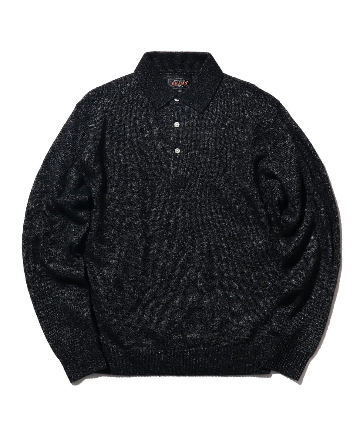 Knit Polo 9G Wool Silk Shaggy Yarn シャツ・ブラウス MEN BLACK XL