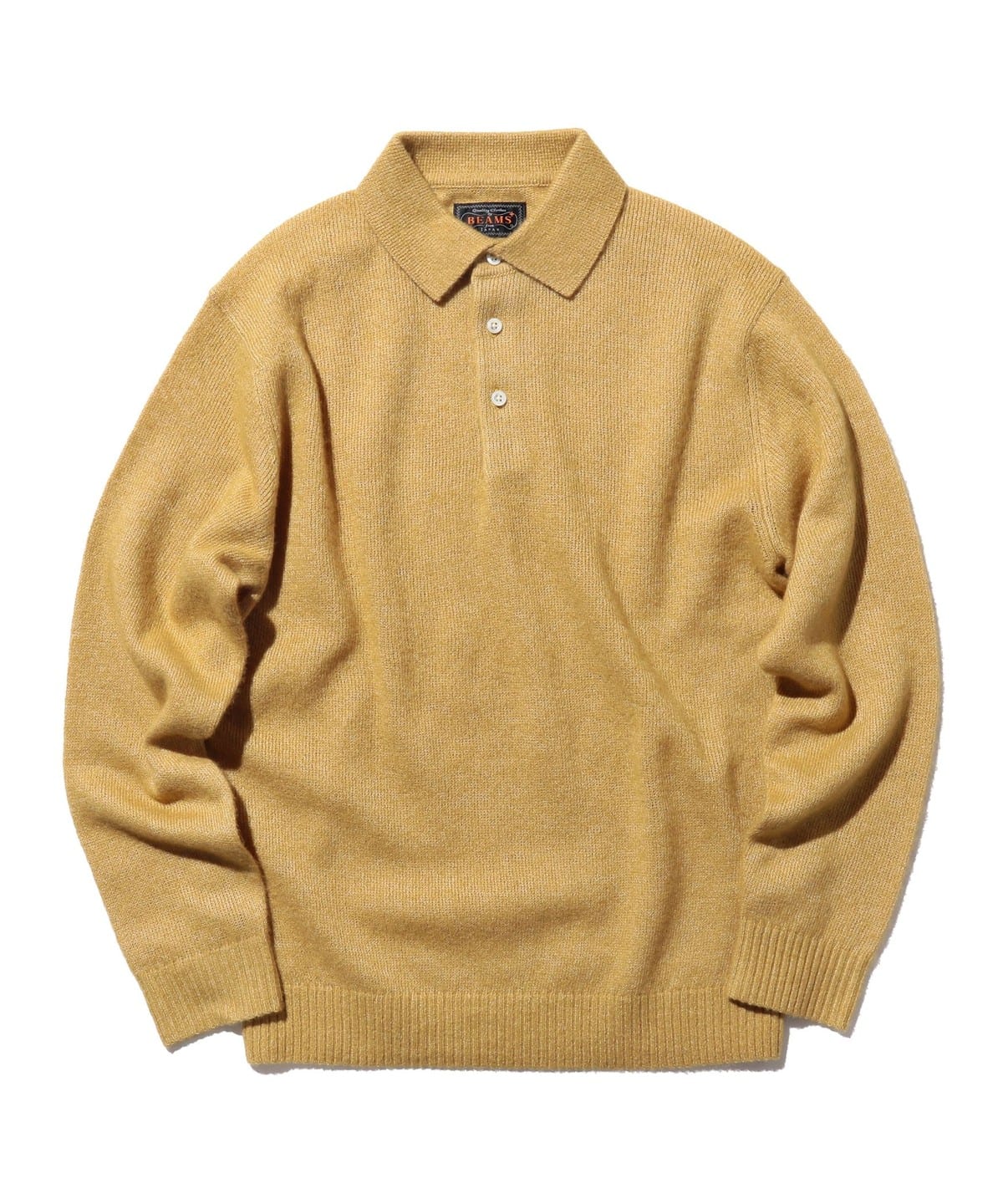 Knit Polo 9G Wool Silk Shaggy Yarn シャツ・ブラウス MEN GOLD XL