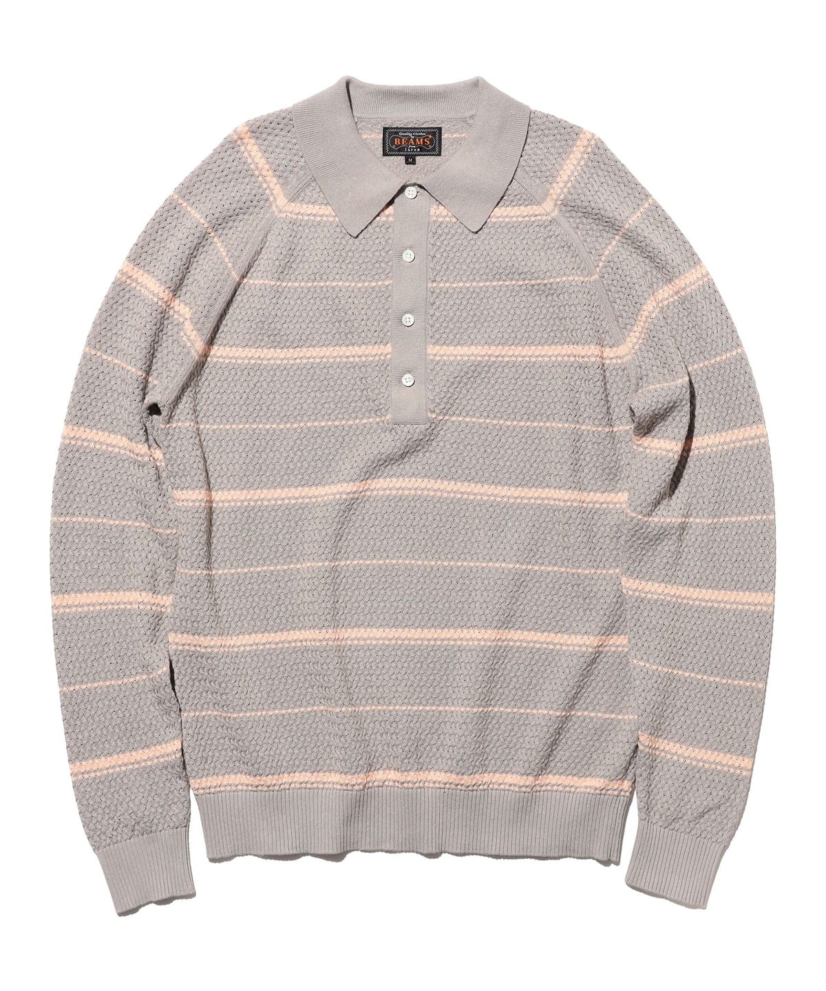 BEAMS PLUS（ビームス プラス）Knit Polo Basket Weave Stripe（シャツ 