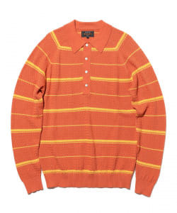 Knit Polo Basket Weave Stripe