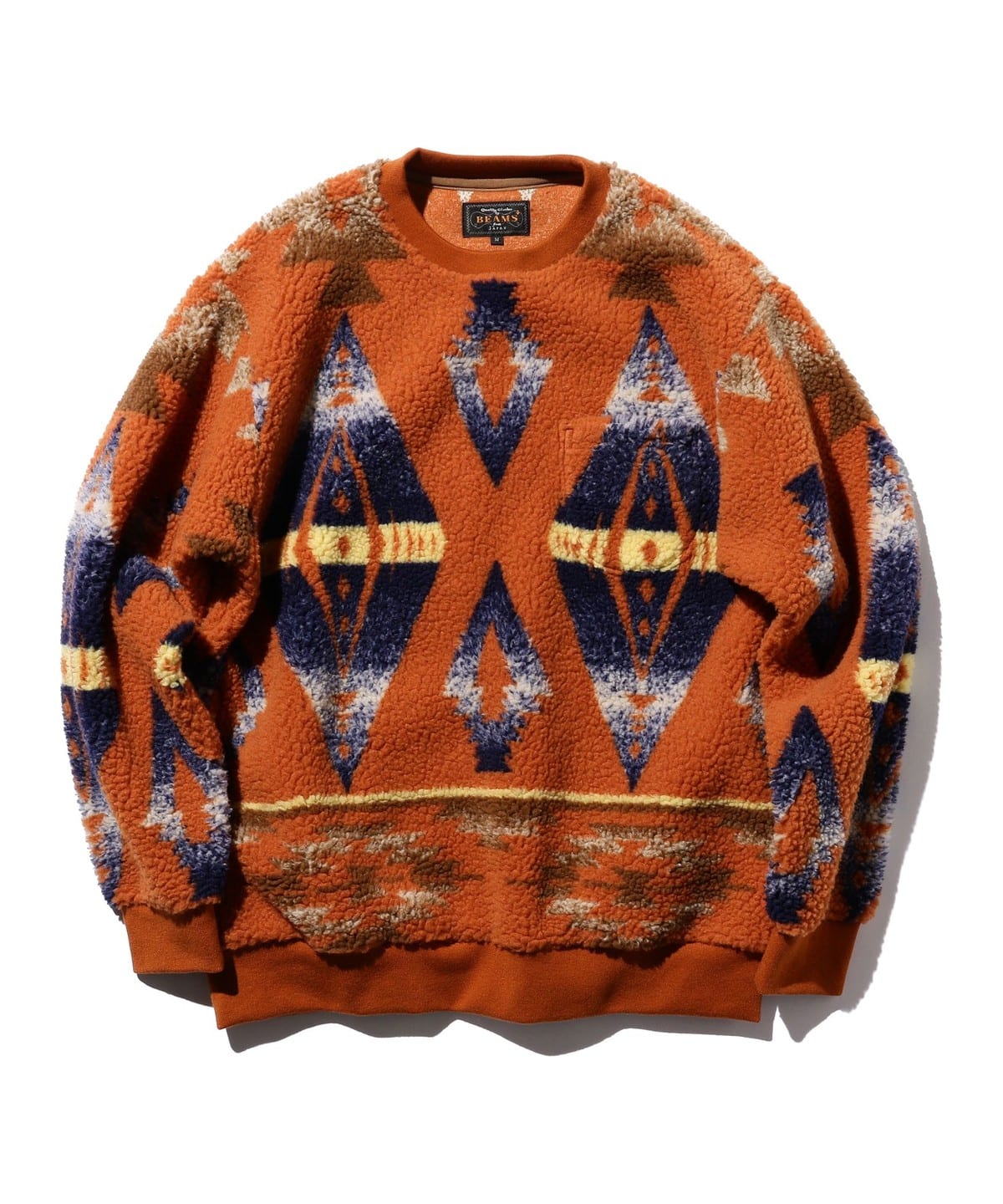 Crew Boa Jacquard トップス MEN ORANGE L Crew Boa Jacquard トップス MEN ORANGE L