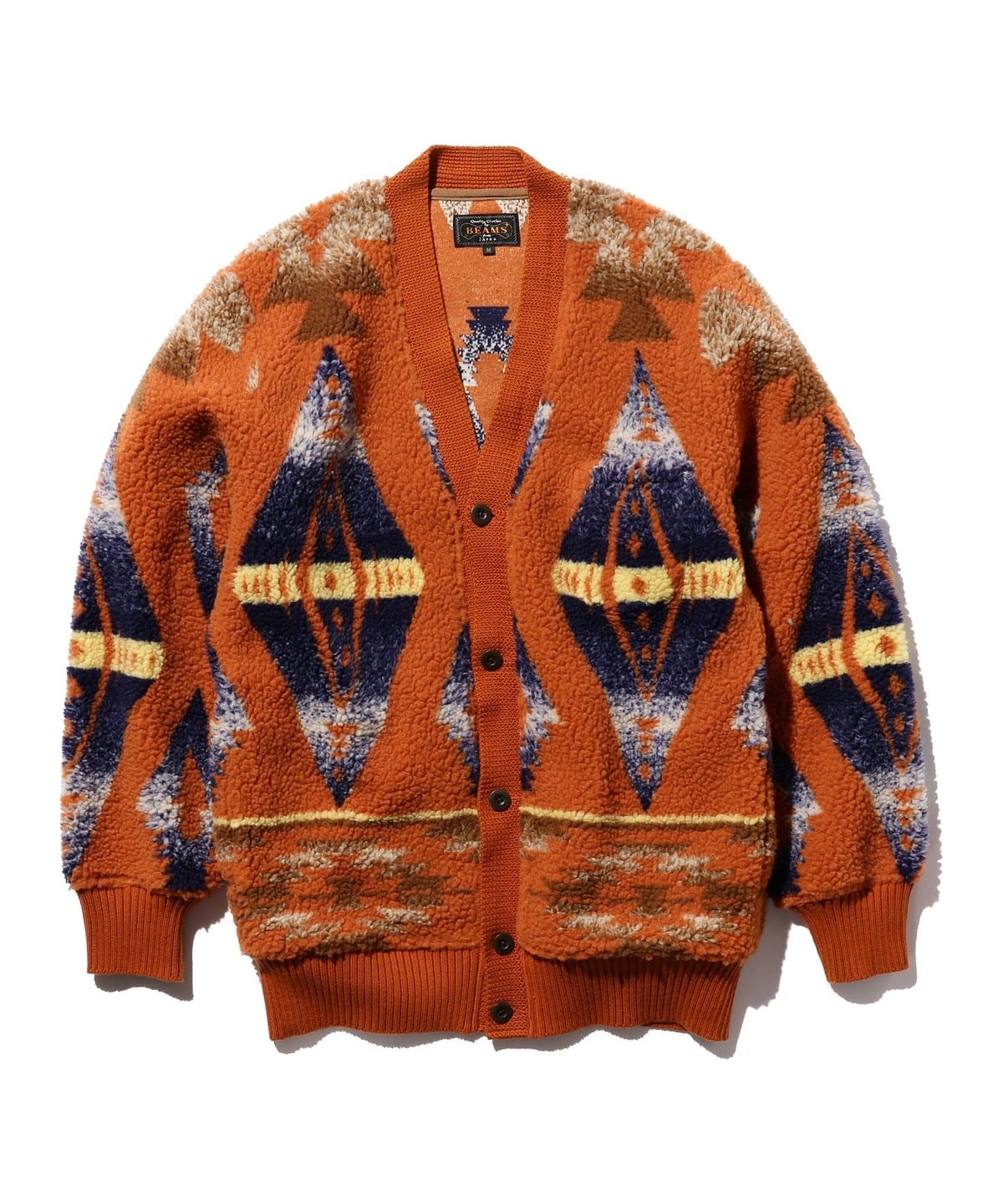Cardigan Boa Jacquard トップス MEN ORANGE L Cardigan Boa Jacquard トップス MEN ORANGE L