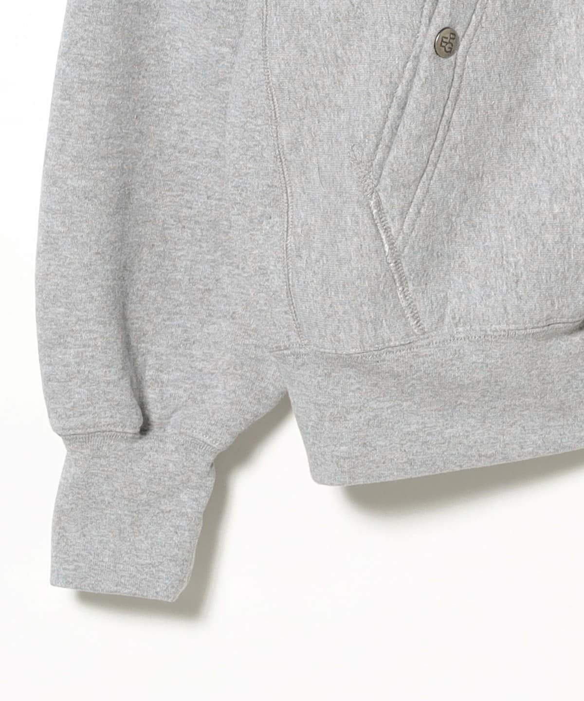 新品！BEAMS PLUS / スウェット カーデガン グレー　ストライプ BEAMS PLUS（ビームス プラス）Sweat V Cardigan Raised Back