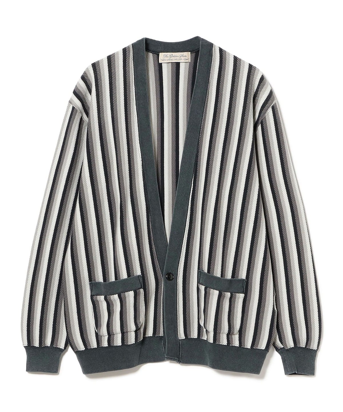 【別注】REMI RELIEF レミレリーフ / Cotton Kanoko Cardigan Stripe トップス MEN 硫化BLACK STRIPE L 【別注】REMI RELIEF レミレリーフ / Cotton Kanoko Cardigan Stripe トップス MEN 硫化BLACK STRIPE L