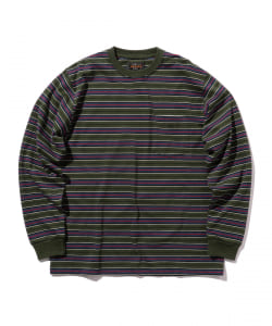 ▲BEAMS PLUS / マルチストライプ ポケット Tシャツ