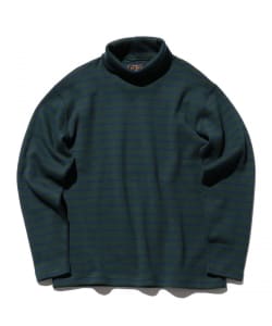 ▲BEAMS PLUS / フライス ストライプ ハイネック  Tシャツ