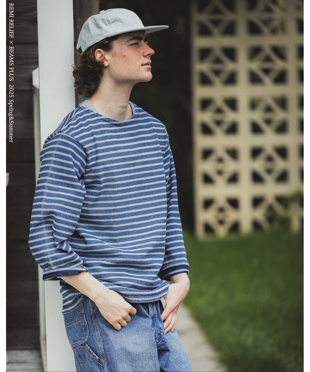 【別注】REMI RELIEF レミレリーフ / Cotton Basque Shirt 3/4 Sleeve Tシャツ・カットソー MEN FADE_INDIGO*WHITE M 【別注】REMI RELIEF レミレリーフ / Cotton Basque Shirt 3/4 Sleeve Tシャツ・カットソー MEN FADE_INDIGO*WHITE M