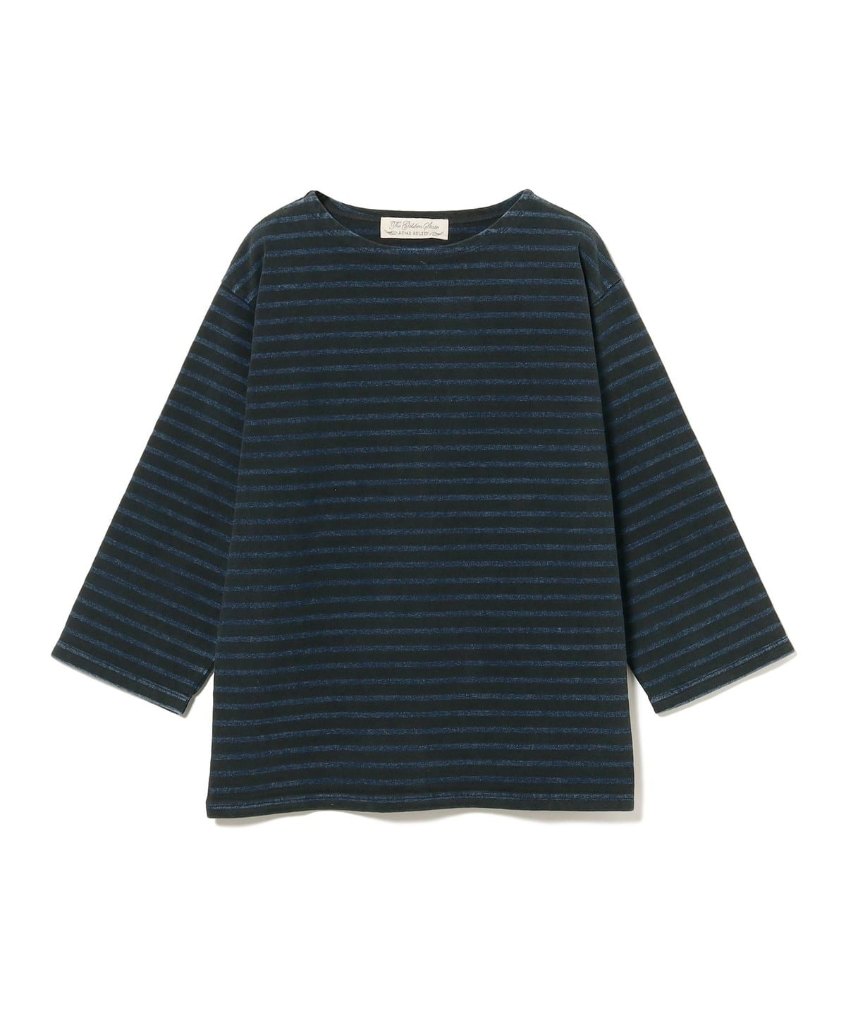 【別注】REMI RELIEF レミレリーフ / Cotton Basque Shirt 3/4 Sleeve Tシャツ・カットソー MEN BLACK*INDIGO M 【別注】REMI RELIEF レミレリーフ / Cotton Basque Shirt 3/4 Sleeve Tシャツ・カットソー MEN BLACK*INDIGO M