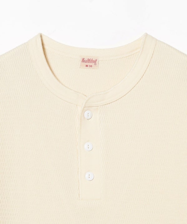 BEAMS PLUS Healthknit / Cotton Wool Honeycomb Henry Neck Long