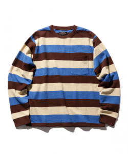 ▲BEAMS PLUS / ボーダー ロングスリーブ ポケット Tシャツ