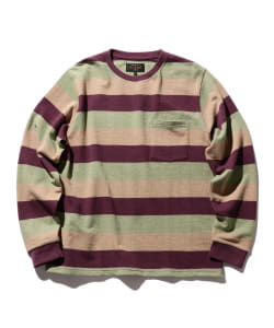 ▲BEAMS PLUS / ボーダー ロングスリーブ ポケット Tシャツ