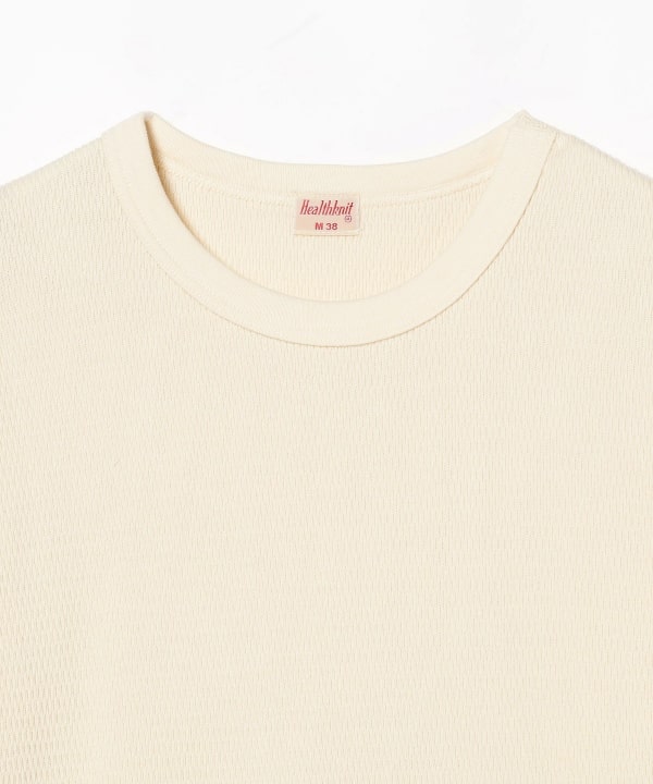 BEAMS PLUS Healthknit / Cotton Wool Honeycomb Crew Neck Long