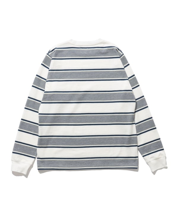 BEAMS PLUS (BEAMS PLUS) Pocket Tee Wide Stripe (T-shirts, cut and 
