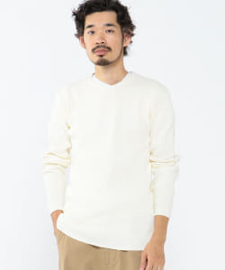 ▲Healthknit / Heavy waffle Henley Neck T-shirt