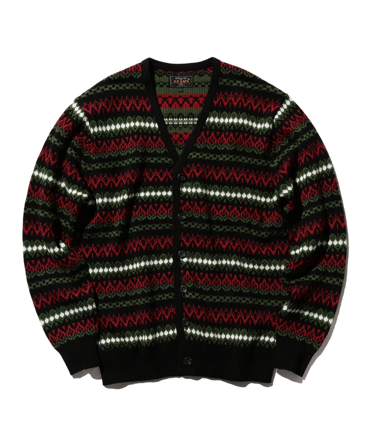 フェアアイル ジャカード ストライプ カーディガン トップス MEN BLACK M フェアアイル ジャカード ストライプ カーディガン トップス MEN BLACK M