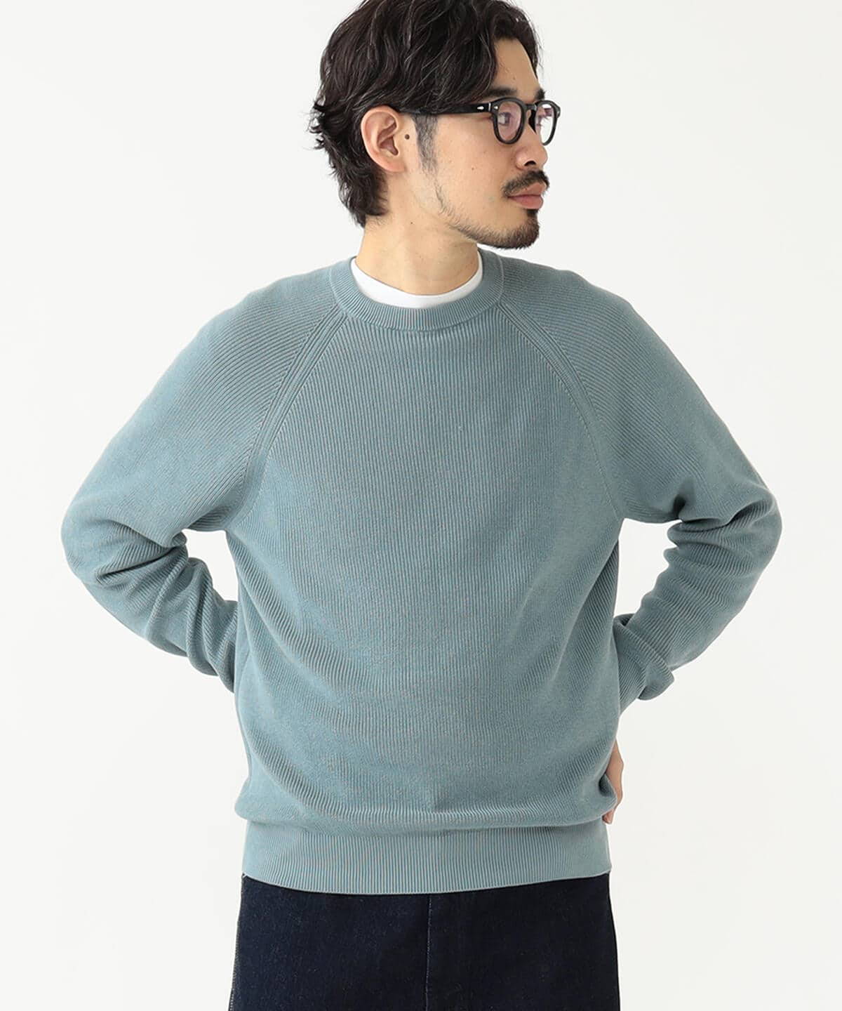 【別注】BATONER バトナー / SEA ISLAND COTTON CREW NECK KNIT トップス MEN LIGHT BLUE 4 【別注】BATONER バトナー / SEA ISLAND COTTON CREW NECK KNIT トップス MEN LIGHT BLUE 4