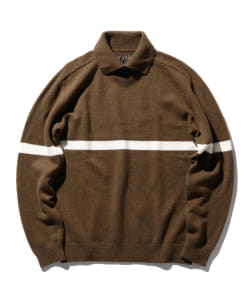 ▲BEAMS PLUS / ライン ミリタリーカラー ニット