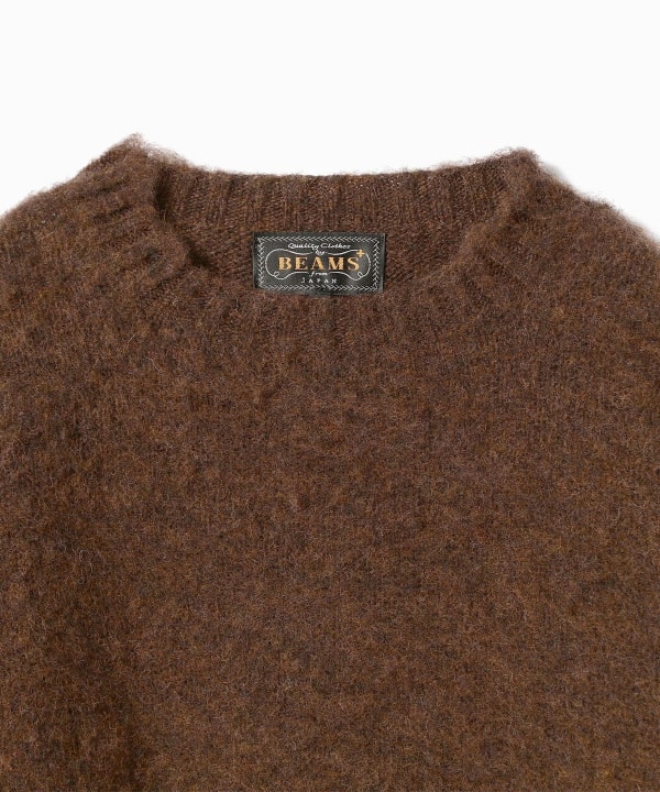 BEAMS PLUS Shetland Crew セーター　ブラウン BEAMS PLUS（ビームス プラス）Shetland Crew（トップス ニット