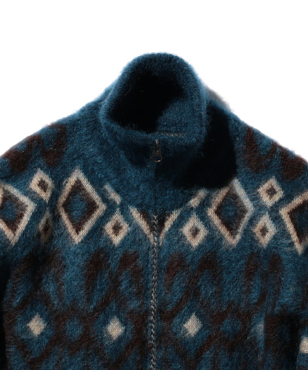 BEAMS PLUS [BEAMS PLUS] BEAMS PLUS / Geometric Jacquard Zip Knit ...