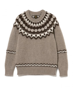 ▲BATONER / Nordic Crew Neck Knit