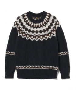 ▲BATONER / Nordic Crew Neck Knit