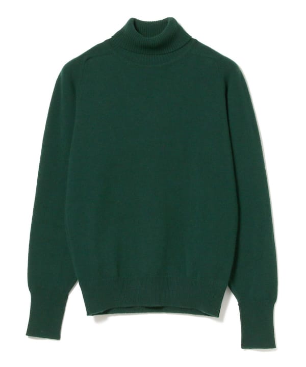 ビームス+別注＊WILLIAM LOCKIE
ラムズウール クルー ニット 茶 BEAMS PLUS（ビームス プラス）WILLIAM LOCKIE / ROLL NECK