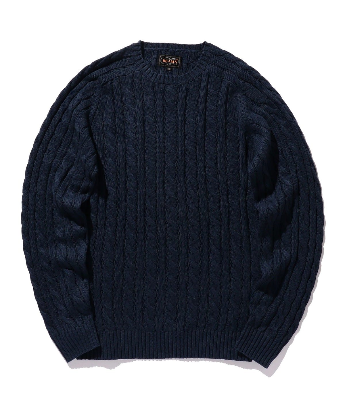 Crew Cable Cotton Linen トップス MEN NAVY S Crew Cable Cotton Linen トップス MEN NAVY S