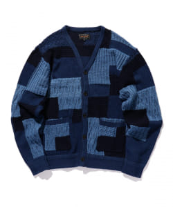 ▲BEAMS PLUS / 7ゲージ インディゴ コットン ニットカーディガン