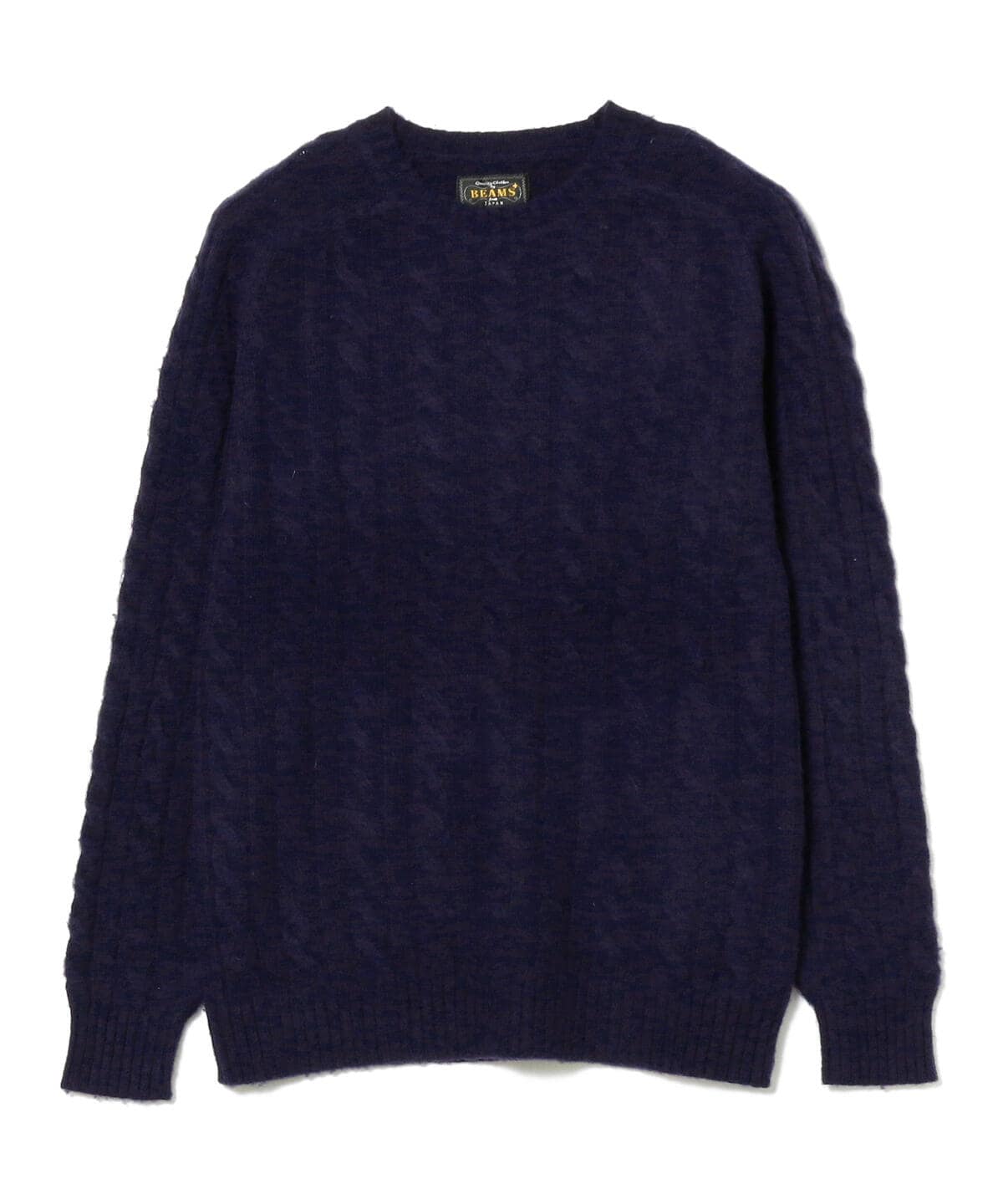 5ゲージ シャギー ケーブルニット クルーネック トップス MEN NAVY S 5ゲージ シャギー ケーブルニット クルーネック トップス MEN NAVY S