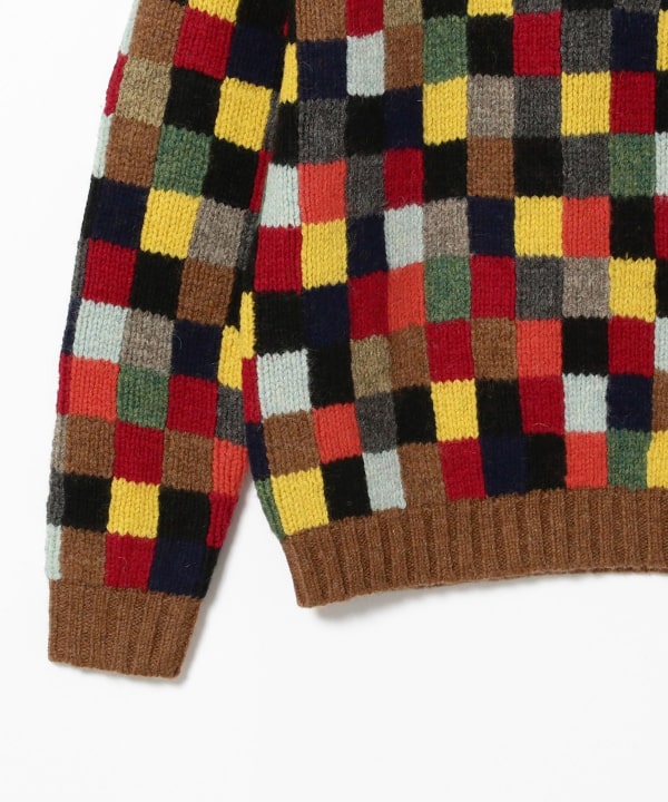 BEAMS PLUS（ビームス プラス）BEAMS PLUS / Crew Hand Knit Patchwork