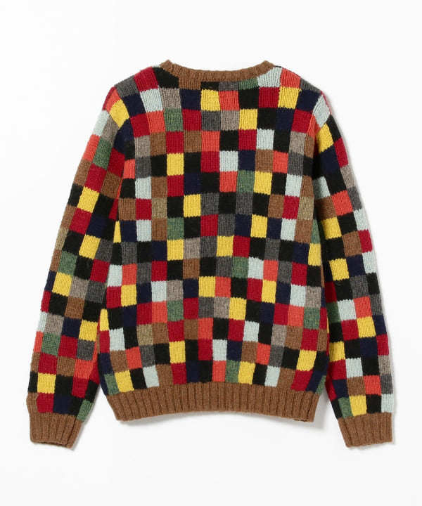 BEAMS PLUS（ビームス プラス）BEAMS PLUS / Crew Hand Knit Patchwork