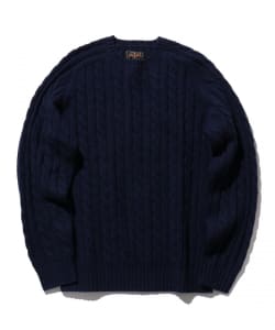 ▲BEAMS PLUS / 5ゲージ ケーブルニット クルーネック