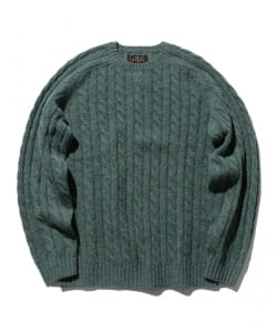 ▲BEAMS PLUS / 5ゲージ ケーブルニット クルーネック