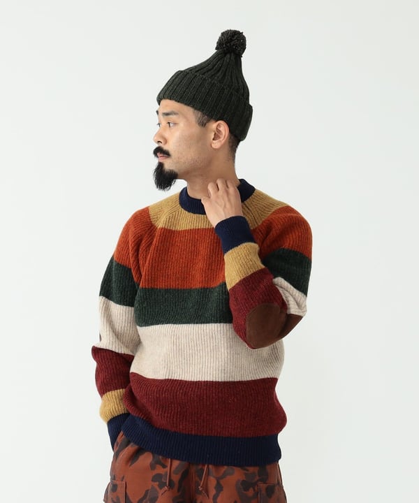 BEAMS PLUS（ビームス プラス）BEAMS PLUS / Crew Multi Stripe 5G