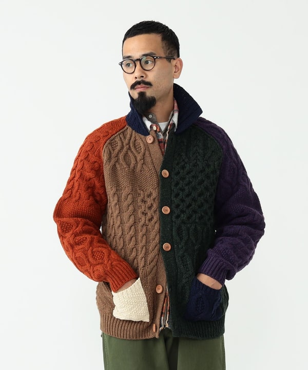 BEAMS PLUS（ビームス プラス）BEAMS PLUS / Cardigan Alan Patchwork