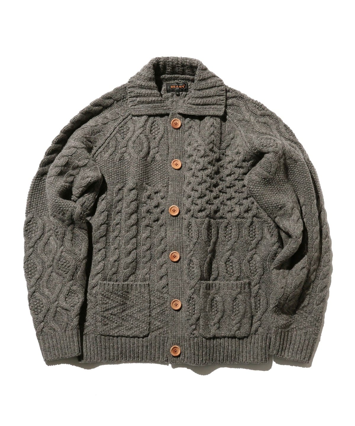 Cardigan Alan Patchwork トップス MEN GREY M Cardigan Alan Patchwork トップス MEN GREY M