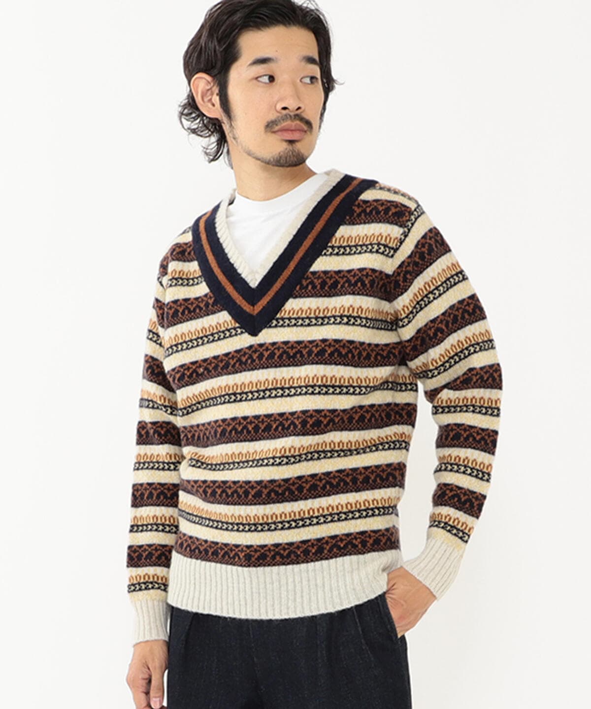 BEAMS PLUS（ビームス プラス）【別注】gim / Fair Isle Cricket Knit 22（トップス ニット・セーター）通販｜ BEAMS