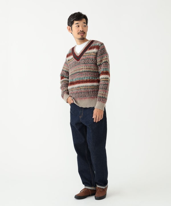 BEAMS PLUS（ビームス プラス）【別注】gim / Shaggy Fair Isle Cricket Knit（トップス  ニット・セーター）通販｜BEAMS